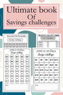 REad_E-book Ultimate Book of Savings Challenges  120 Pages Savings Tracker Journal  $500  $1000  $