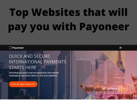 Top Websites that will pay you with Payoneer