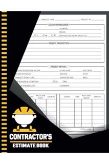 (DOWNLOAD (EBOOK) Estimate Book Contractor: Construction Management Notebook & Maintenance Daily Log