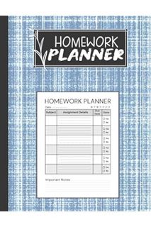 (PDF Free) HOMEWORK PLANNER: Assignment Tracker For Elementary, Middle and High School Students Boys