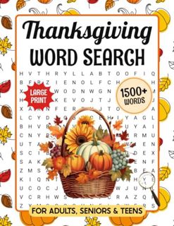 [PDF-EPub] Download 1500+ Thanksgiving Word Search For Adults Large Print: 85 Fun Holiday Themed Wor
