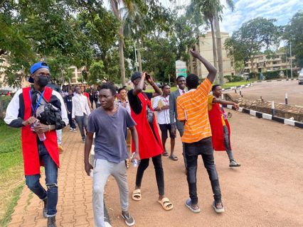 Makerere Students of Liberal and performing arts with AINAMAANI BRIAN to the electoral commission