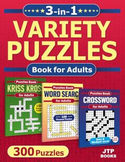 EPUB [eBook] 3-in-1 Variety Puzzles Book for Adults - Crossword Word Search Kriss Kross with full so