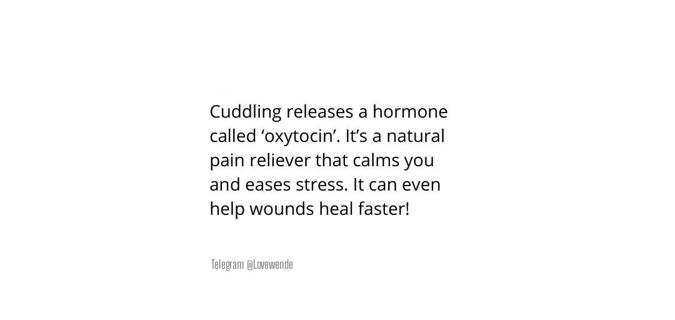 Cuddling relieves pain, eases stress, and can even help wounds heal faster!