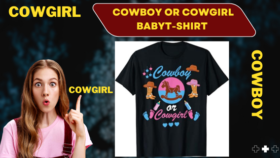 Cowboy or Cowgirl Baby Shower Gender Reveal T-Shirt
