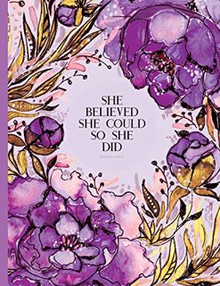 VIEW [PDF EBOOK EPUB KINDLE] Journal To Write In - She Believed She Could So She Did: Purple, XL 8.5