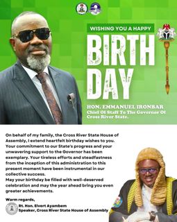 Happy Birthday to the Tenacious Hon. Emmanuel Ironbar, the Governor's Chief of Staff.