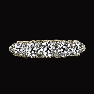 Anniversary Ring Round Old Miner Diamond 5 Stones Jewelry 5 Carats