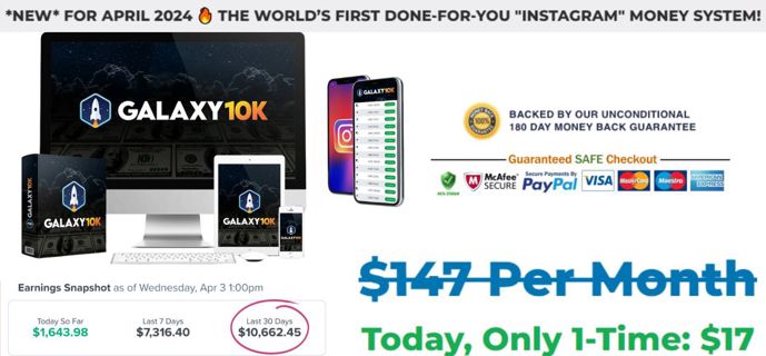 Galaxy 10K Review — Ultimate Solution Instagram Money System