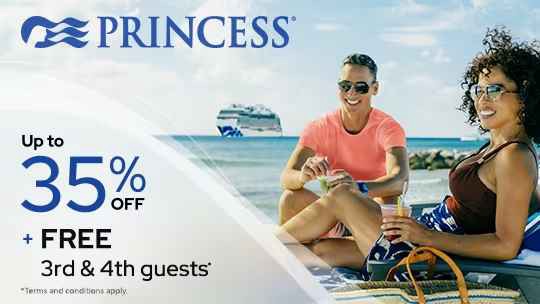 Princess Cruises – Up To 35% Off, FREE 3rd and 4rth Guests!