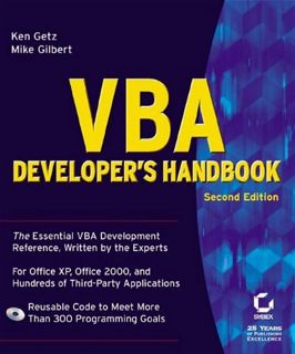 GET [EBOOK EPUB KINDLE PDF] VBA Developer's Handbook, 2nd Edition by  Ken Getz &  Mike Gilbert 💕