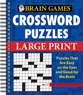 READ KINDLE PDF EBOOK EPUB Brain Games - Crossword Puzzles - Large Print (Blue) by  Publications Int