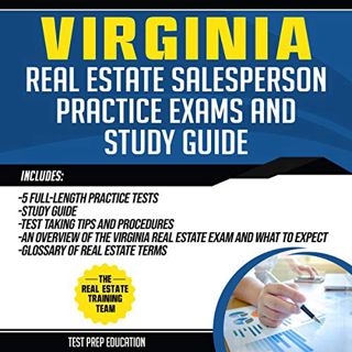 [Read] KINDLE PDF EBOOK EPUB Virginia Real Estate Salesperson Practice Exams and Study Guide by  The