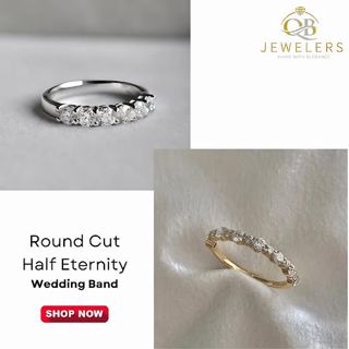 ROUND CUT HALF ETERNITY WEDDING RING AVAILABLE AT QB JEWELLERS