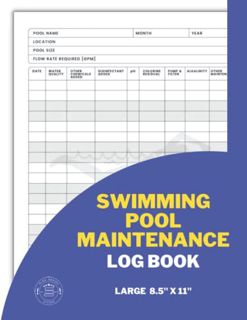 Read PDF EBOOK EPUB KINDLE Swimming Pool Maintenance Log Book: Pool Maintenance Record Keeping | Kee