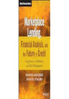 📖BESTSELLER BOOK📚 Marketplace Lending, Financial Analysis, and the Future of Credit: Integration,