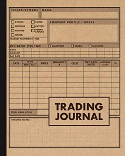 View KINDLE PDF EBOOK EPUB Trading Journal: Stock trading log and investment journal notebook 120 Pa