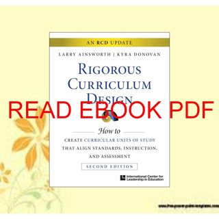 REad_E-book Rigorous and Relevant Curriculum Design 2019 (Download) PDF