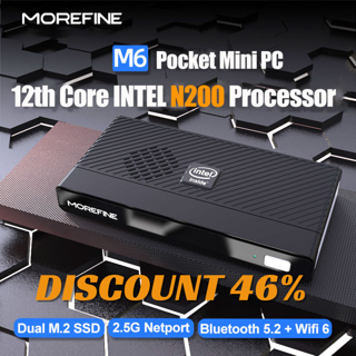 MOREFINE M6 Mini PC 12th Gen Intel N100 2.9GHz Windows 11 DDR5 2933MHz NVMe SSD Pocket Computer
