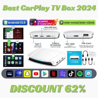 Carlinkit Android 13 UHD TV Box Qualcomm 8 Core Android Auto CarPlay