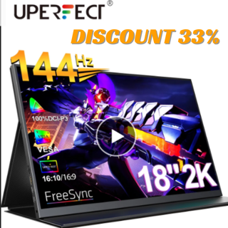 Ultimate Gaming Experience: UPERFECT 18-Inch 2K 144Hz Portable Monitor with AMD FreeSync