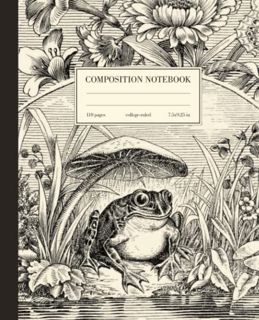 [ACCESS] EPUB KINDLE PDF EBOOK Composition Notebook College Ruled: Frog & Mushroom Vintage Illustrat
