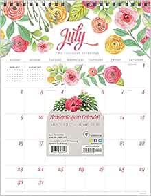 Get [PDF EBOOK EPUB KINDLE] 2018 Academic Year Flowers Monthly Wall Calendar by TF Publishing 📗