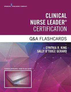 READ [EBOOK EPUB KINDLE PDF] Clinical Nurse Leader Certification Q&A Flashcards by  Cynthia R. King