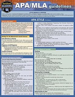 [ACCESS] EPUB KINDLE PDF EBOOK APA/MLA Guidelines - 7th/8th Editions: a QuickStudy Laminated Referen