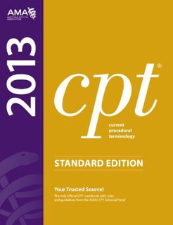 GET EPUB KINDLE PDF EBOOK CPT 2013 Standard Edition (Current Procedural Terminology (Standard)) (Cpt