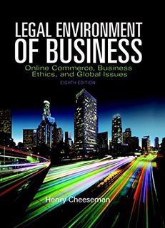Get KINDLE PDF EBOOK EPUB Legal Environment of Business: Online Commerce, Ethics, and Global Issues