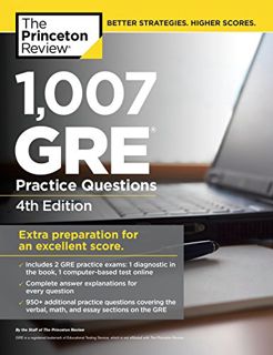 [Read] EBOOK EPUB KINDLE PDF 1,007 GRE Practice Questions, 4th Edition (Graduate School Test Prepara
