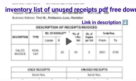 inventory list of unused receipts pdf free download