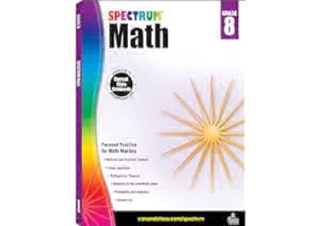 Spectrum 8th Grade Math Workbooks, Ages 13-14, Geometry, Integers,