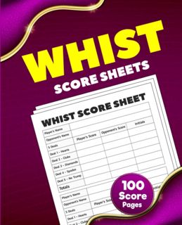 (Download) Whist Score Sheets: 100 Large Score Pads for Scorekeeping | Whist Score Keeper Recor