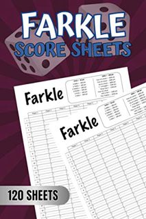 [Read] PDF EBOOK EPUB KINDLE Farkle Score Sheets: Farkle Score Keeping Cards, Farkle Scorecards - 6x