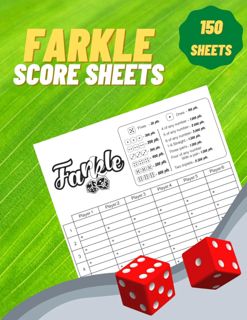 Pdf (read online) Farkle Score Sheets: 150 Farkle Scorecards, Large Score Pads for Scorekeeping