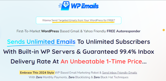WP Emails Review - First-To-Market WordPress Based Gmail & Yahoo Friendly FREE Autoresponder