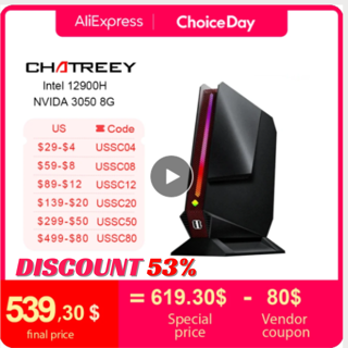 Chatreey G2 Mini PC Intel Core i9 12900H i7 12700H With Nvidia RTX 3050 Gaming Desktop Computer