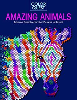 VIEW [EPUB KINDLE PDF EBOOK] Color Quest: Amazing Animals: Extreme Color-by-Number Pictures to Revea
