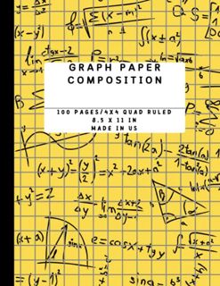 View [EPUB KINDLE PDF EBOOK] Graph Paper Notebook: Yellow Math Wiz Grid Composition Quad Ruled Noteb