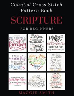 View [PDF EBOOK EPUB KINDLE] Counted Cross Stitch Pattern Book for Beginners | Scripture: Religious