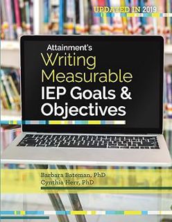 [PDF] Download Writing Measurable IEP Goals and Objectives BY: Barbara D. Bateman (Author),Cynthia