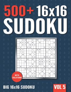Download ⚡️ 16 x 16 Sudoku: 500+ Normal to Hard 16 x 16 Sudoku Puzzles with Solutions - Vol. 5