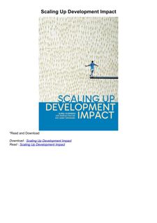 Download⚡️PDF❤️ Scaling Up Development Impact