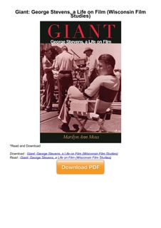 ❤[PDF]⚡  Giant: George Stevens, a Life on Film (Wisconsin Film Studies)