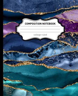 [VIEW] KINDLE PDF EBOOK EPUB College Ruled Composition Notebook: Seamless Agate Waves Illustration J