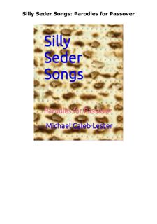 EPUB DOWNLOAD Silly Seder Songs: Parodies for Passover