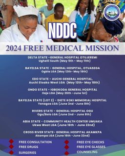 The NDDC as an Interventionist is on A medical Mission again, across its Nine(9) Member State.