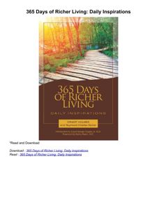 ❤️PDF⚡️ 365 Days of Richer Living: Daily Inspirations